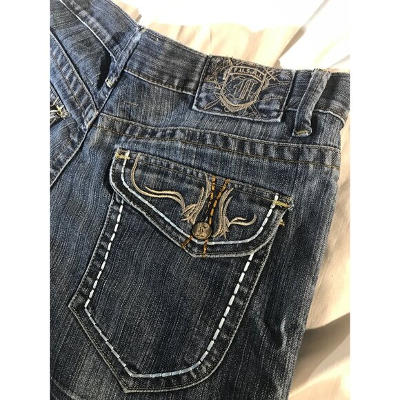 F.U.S.A.I Focus USA Inc Men's Creased Embroidered Jeans - Picture 3 of 10